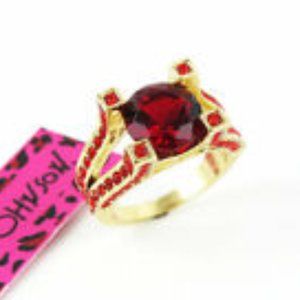 BETSEY JOHNSON Ruby Inspired Ring Size 7